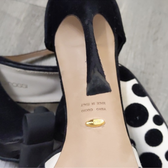 Sergio Rossi Polka Dot Velvet Shoes 8.5 - Picture 6 of 7